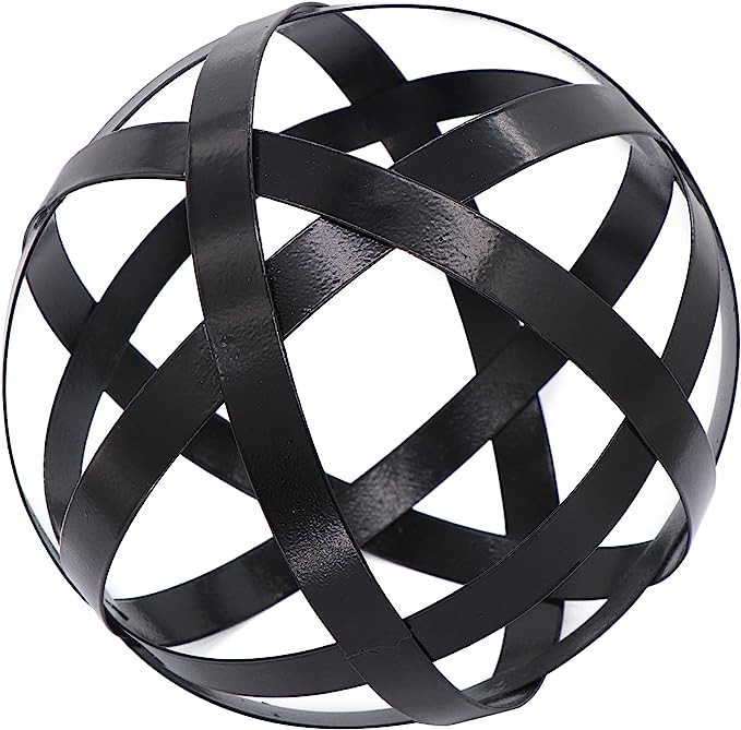Decorative Sphere Metal Band Ball Orbs Decorative Balls Home Decor Accents Tabletop Decorations f... | Amazon (US)