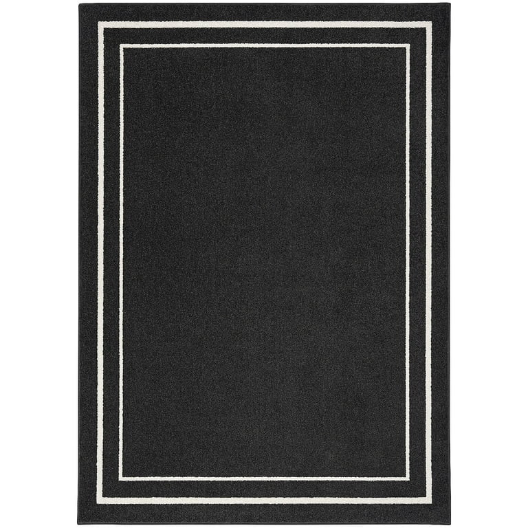 Nourison Essentials Indoor/Outdoor Black Ivory 5' x 7' Area Rug, (5x7) | Walmart (US)