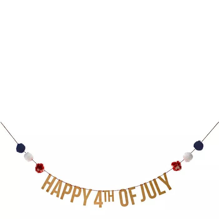 Meri Meri - 4th of July Pompom Garland - Party Decorations and Accessories - 4th of July - 1ct | Target