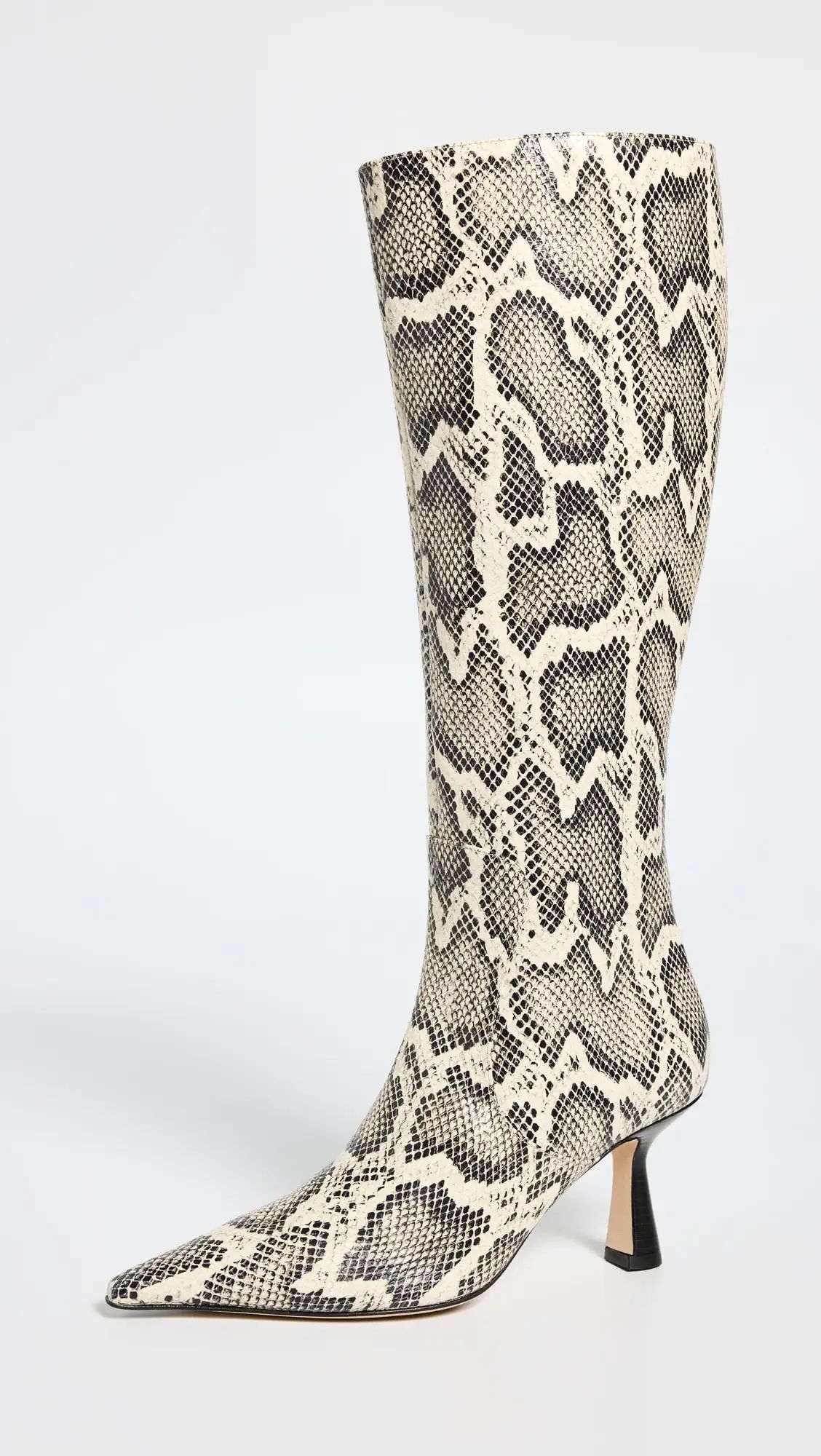 AEYDE Esme Snake Print Goat Leather Creamy Boots | Shopbop | Shopbop