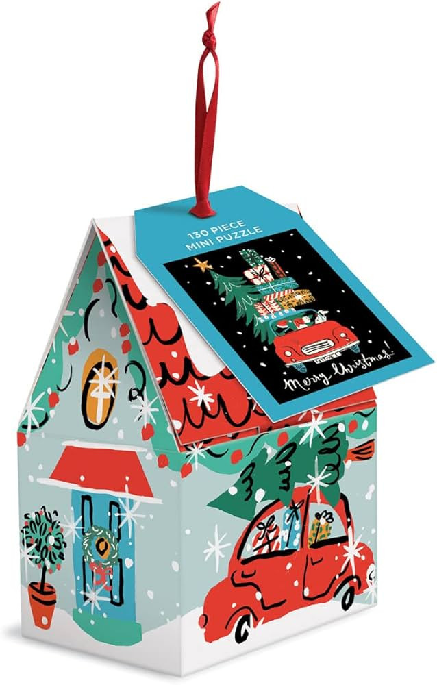 Galison Christmas Car 130-Piece Puzzle Ornament – Mini Puzzle Measures 6’ x 8.25” – Festi... | Amazon (US)