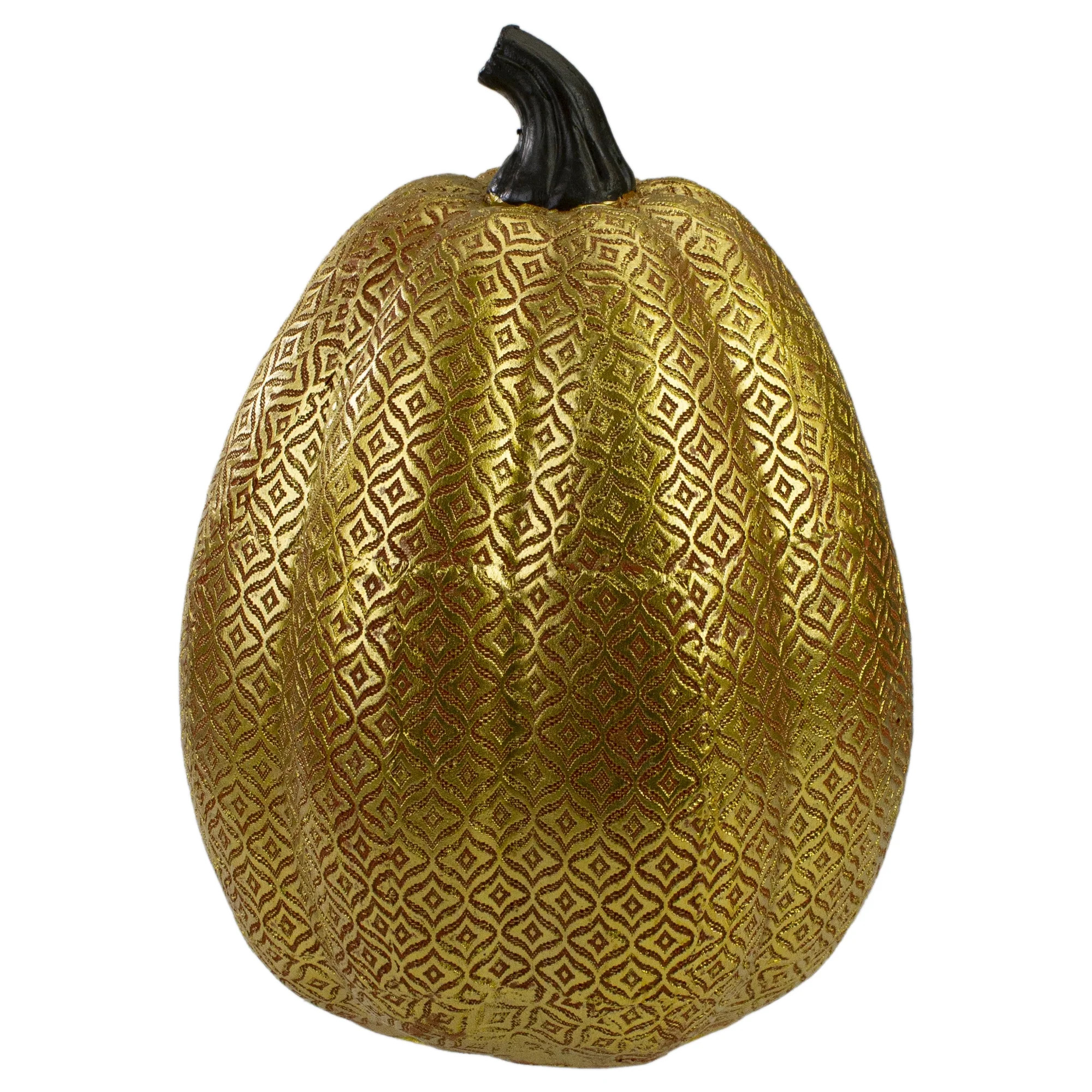 Orange and Gold Diamond Patterned Halloween Pumpkin Tabletop Decoration - Walmart.com | Walmart (US)