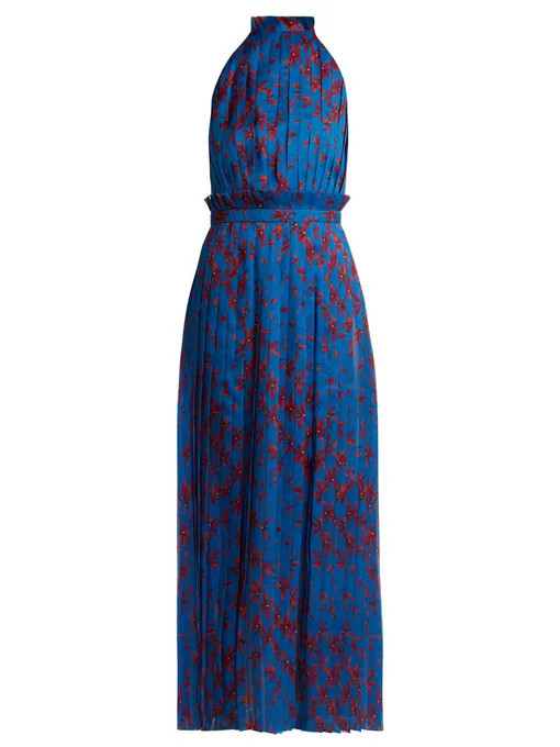 Aiko floral-print pleated silk gown | Raquel Diniz | Matches (UK)