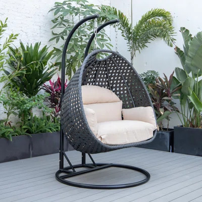 Mendoza 2-Person Wicker Outdoor Egg Chair with Stand & Cushions – UV-Resistant Double Hanging Swing Chair for Patio & Garden | Wayfair North America
