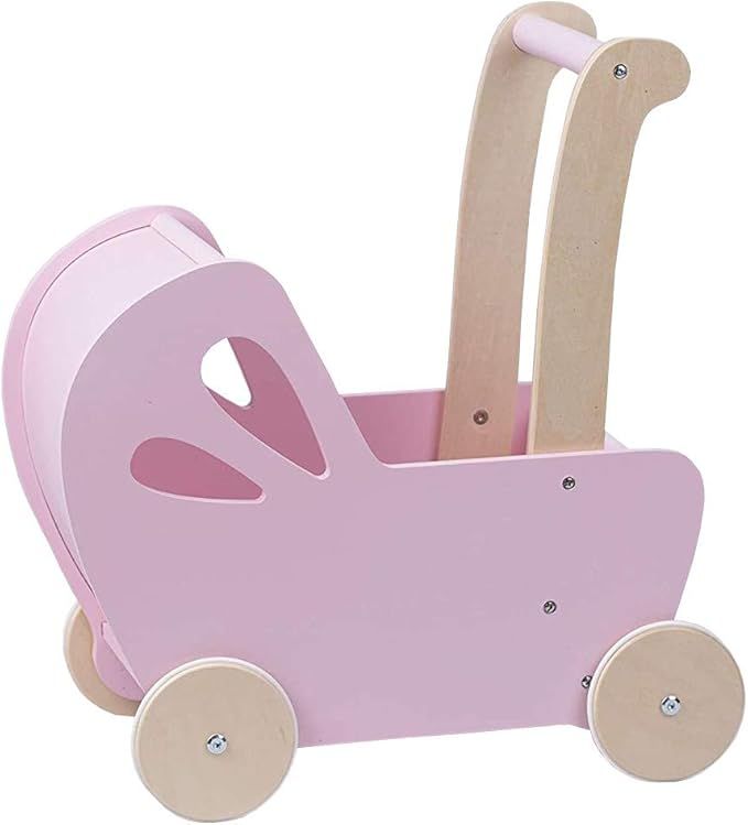 LINE Baby Doll Wooden Pram in Pink | Amazon (US)