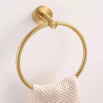 Bathroom Towel Ring AngleSimple Finish: Brushed Gold | Wayfair North America