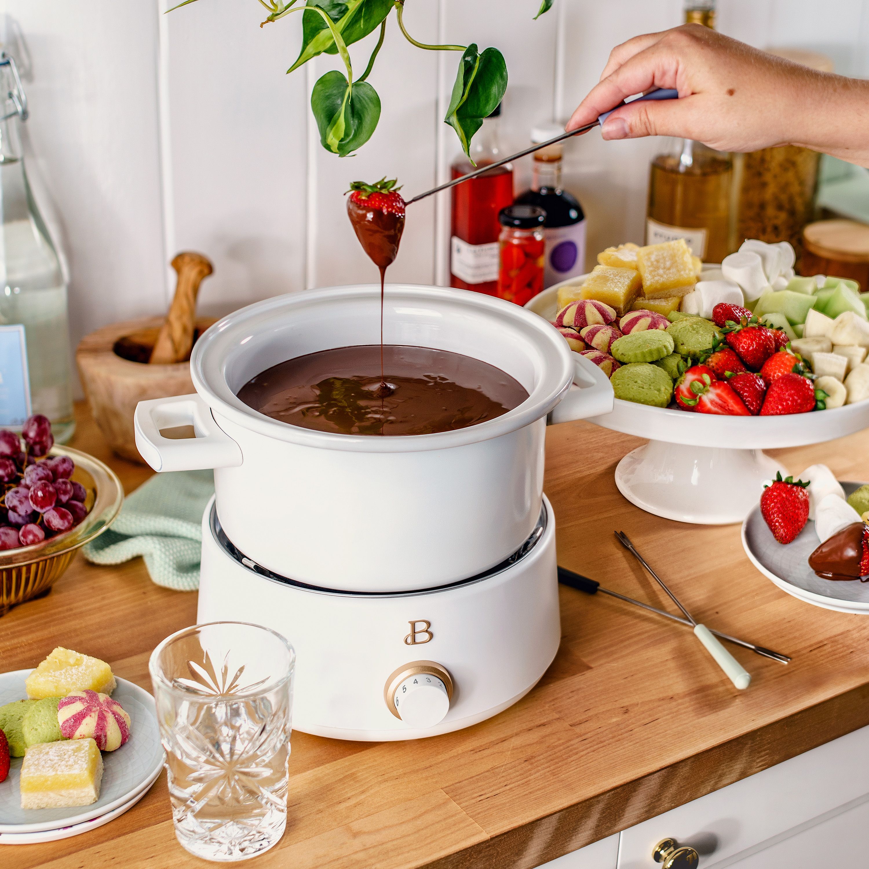 Beautiful 3 qt Electric Fondue Set with Bonus 2 qt Ceramic Pot, White Icing by Drew Barrymore - W... | Walmart (US)