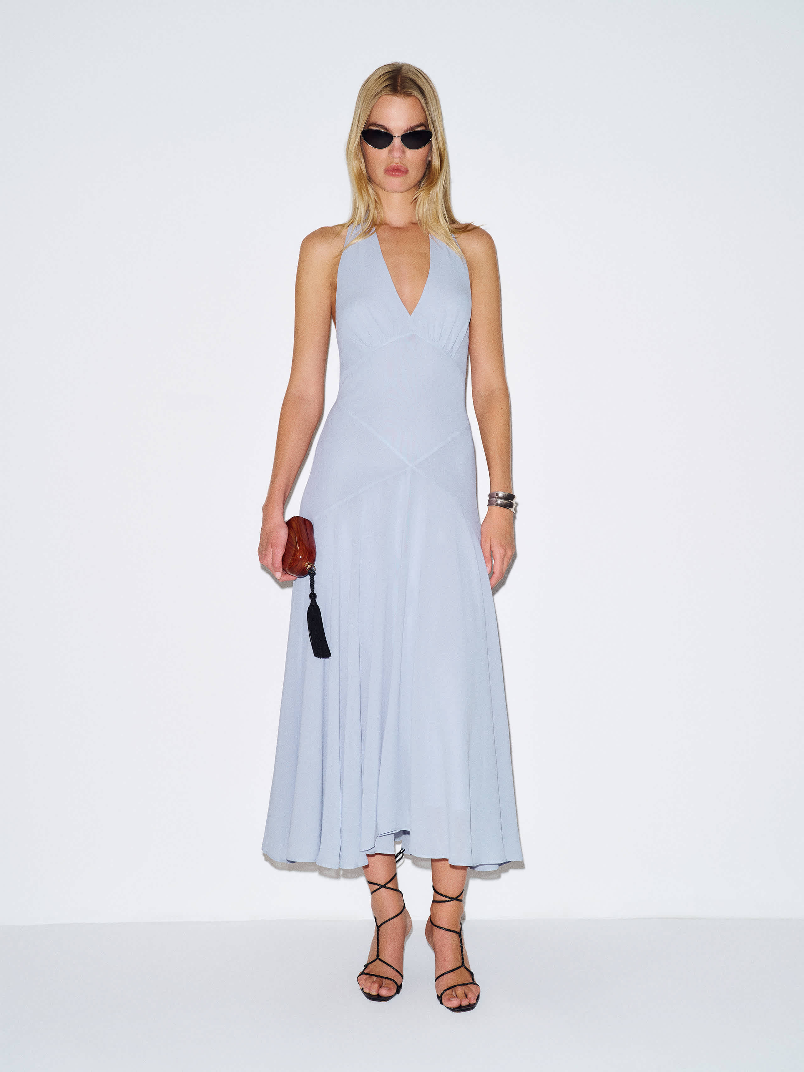 Reformation Briony Dress Cloud Blue 8 | Reformation (Global)