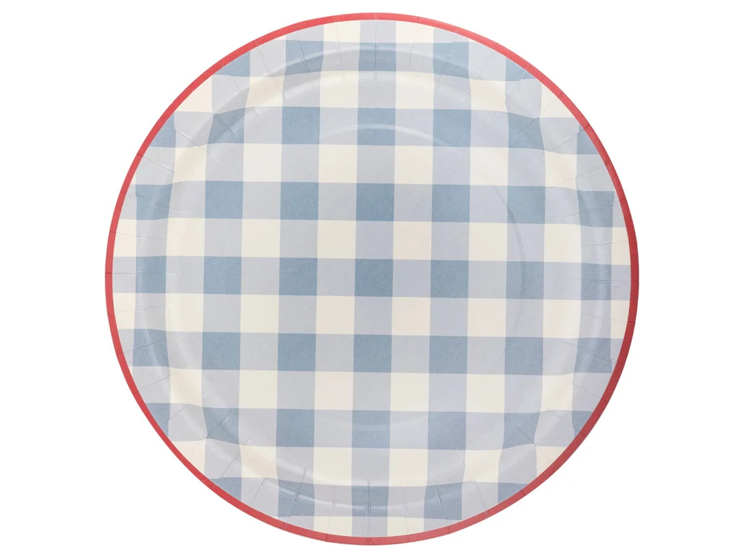 Hamptons Gingham Dinner Plates 8ct 4th of July Party Patriotic Plate Red White & Blue Decor Hampt... | Etsy (US)
