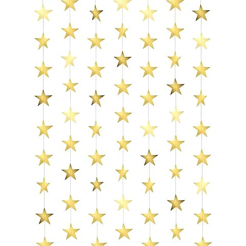 Patelai Glitter Star Garland Banner Christmas Decor 130 Feet Star Hanging Bunting Banner Twinkle ... | Amazon (US)