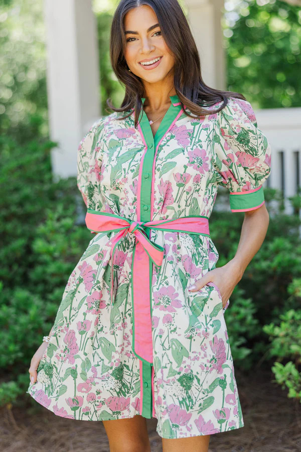 Count Me In Pink Floral Dress | The Mint Julep Boutique