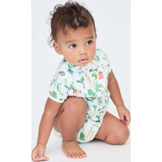 Hill House Home | The Short Sleeve Onesie, Farmer's Market (White, Size 12-18M) | Maisonette | Maisonette