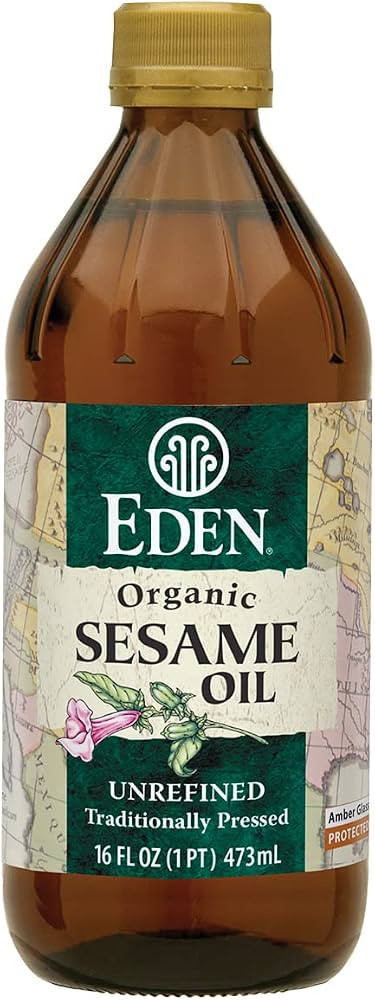 Eden Organic Sesame Oil, Unrefined, Extra Virgin, Traditionally Pressed, 16 fl oz Glass Bottle | Amazon (US)