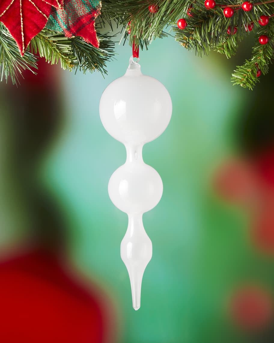 Jim Marvin 11" White Bubblegum Finial Ornament | Neiman Marcus