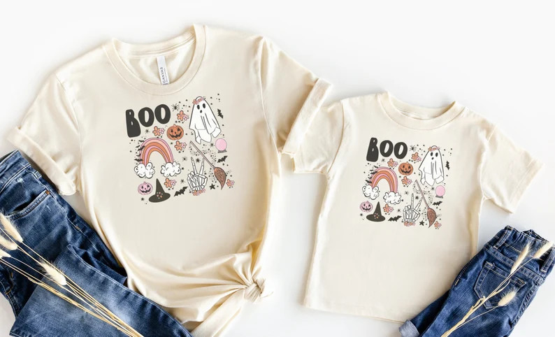 Boho Halloween Doodles Spooky Mama Shirt Halloween Boho - Etsy | Etsy (US)