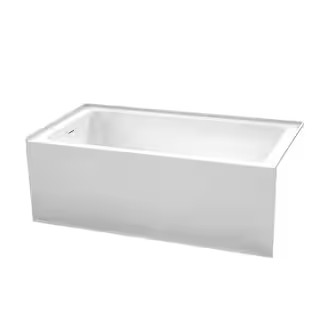 Grayley 60 in. L x 32 in. W Acrylic Left Hand Drain Rectangular Alcove Bathtub in White with Shin... | The Home Depot