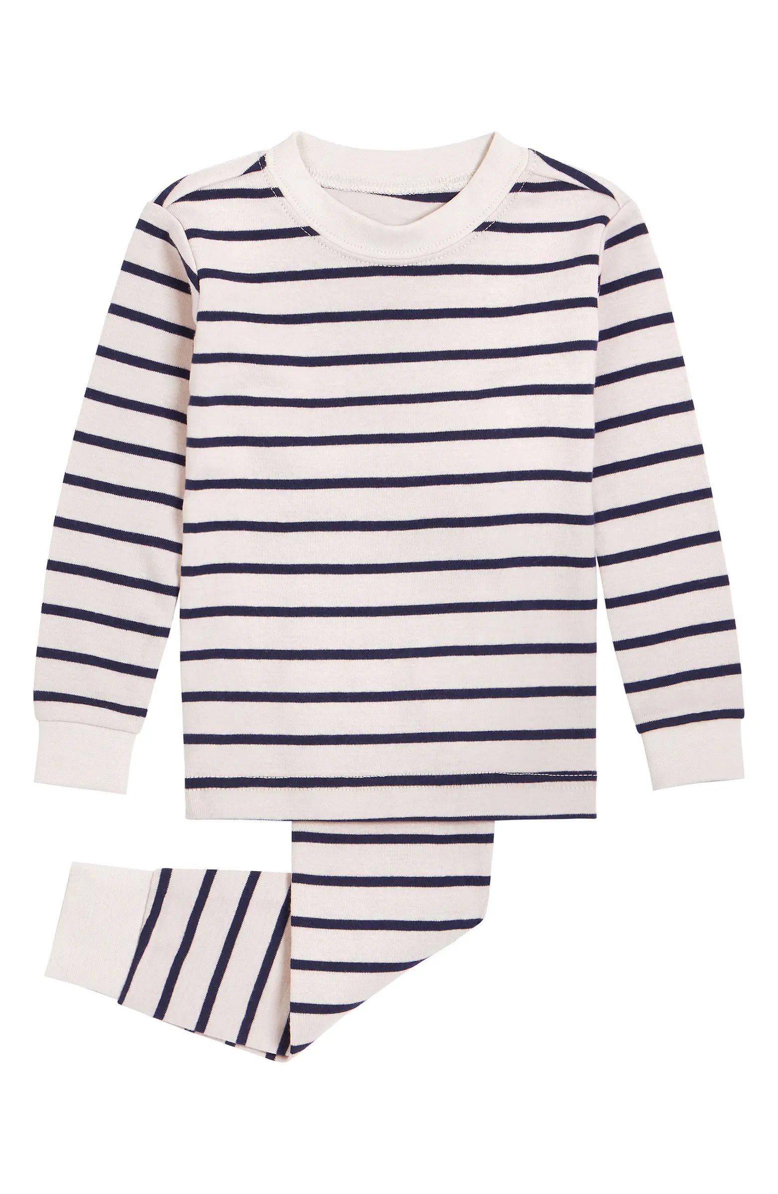 Stripe Fitted Two-Piece Organic Cotton Pajamas | Nordstrom Rack
