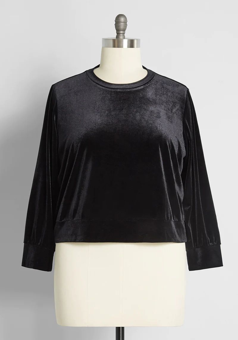 Touch and Go Velour Pullover Sweatshirt | ModCloth