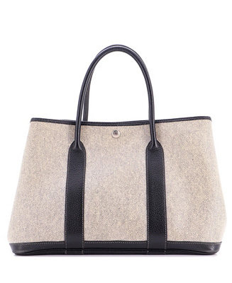 Pre-Owned HERMES 36 Garden Party Tote Toile and Leather | Macy's