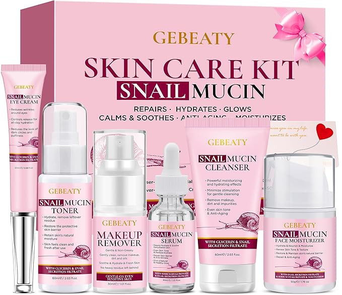 Christmas Gifts for Women,Skin Care Set,Anti-Aging Moisturizing Repair Soothing Korean Snail Muci... | Amazon (US)