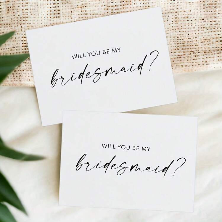 2pcs,Bridesmaid Proposal Card, Elegant Wedding Invitation, Perfect Gift For Bridesmaids, Proposal And Thank You Cards, Suitable For Wedding Party Celebration | SHEIN