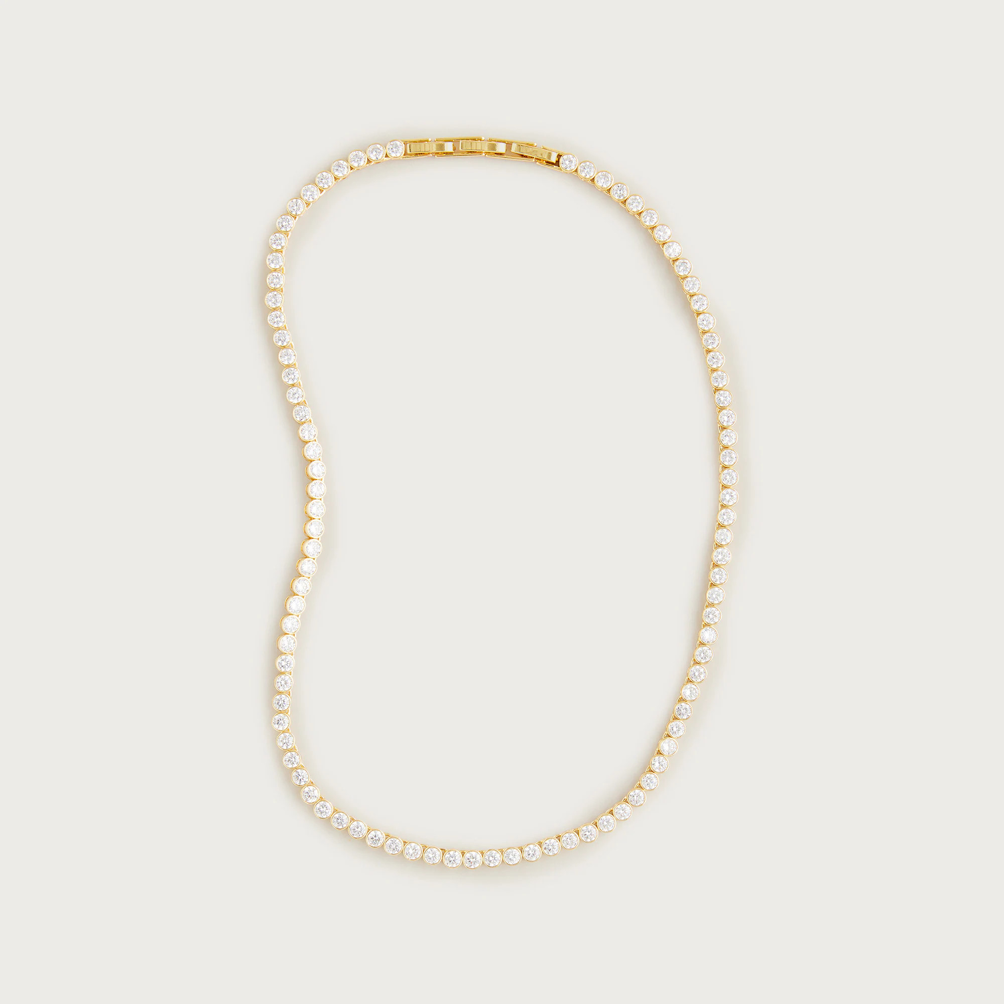 Round cubic zirconia bezel-set tennis necklace | J. Crew US