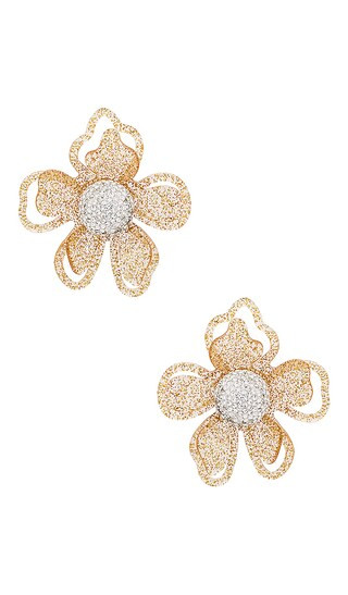 Azalea Statement Earrings in Gold Glitter | Revolve Clothing (Global)