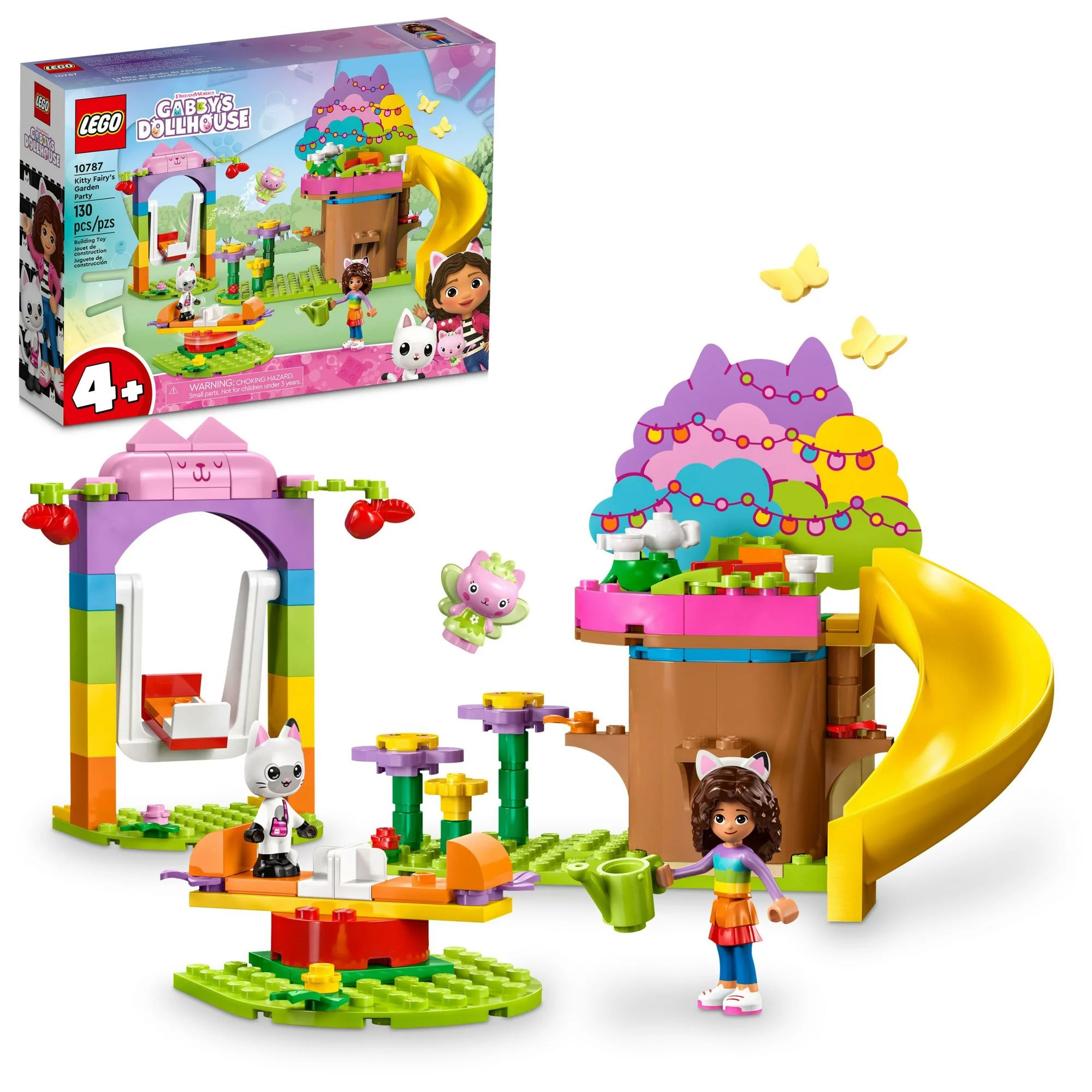 LEGO Gabby's Dollhouse Kitty Fairy’s Garden Party 10787 Building Toy with Tree House, Swing, Sl... | Walmart (US)