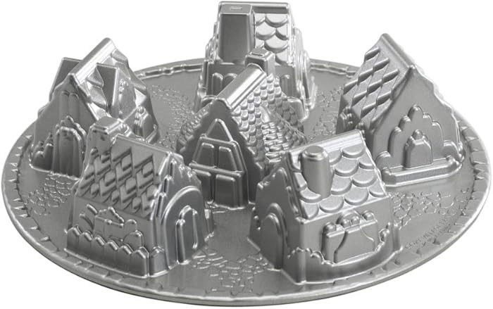 Nordic Ware Cozy Village Gingerbread House, 6 Cups, Silver | Amazon (US)