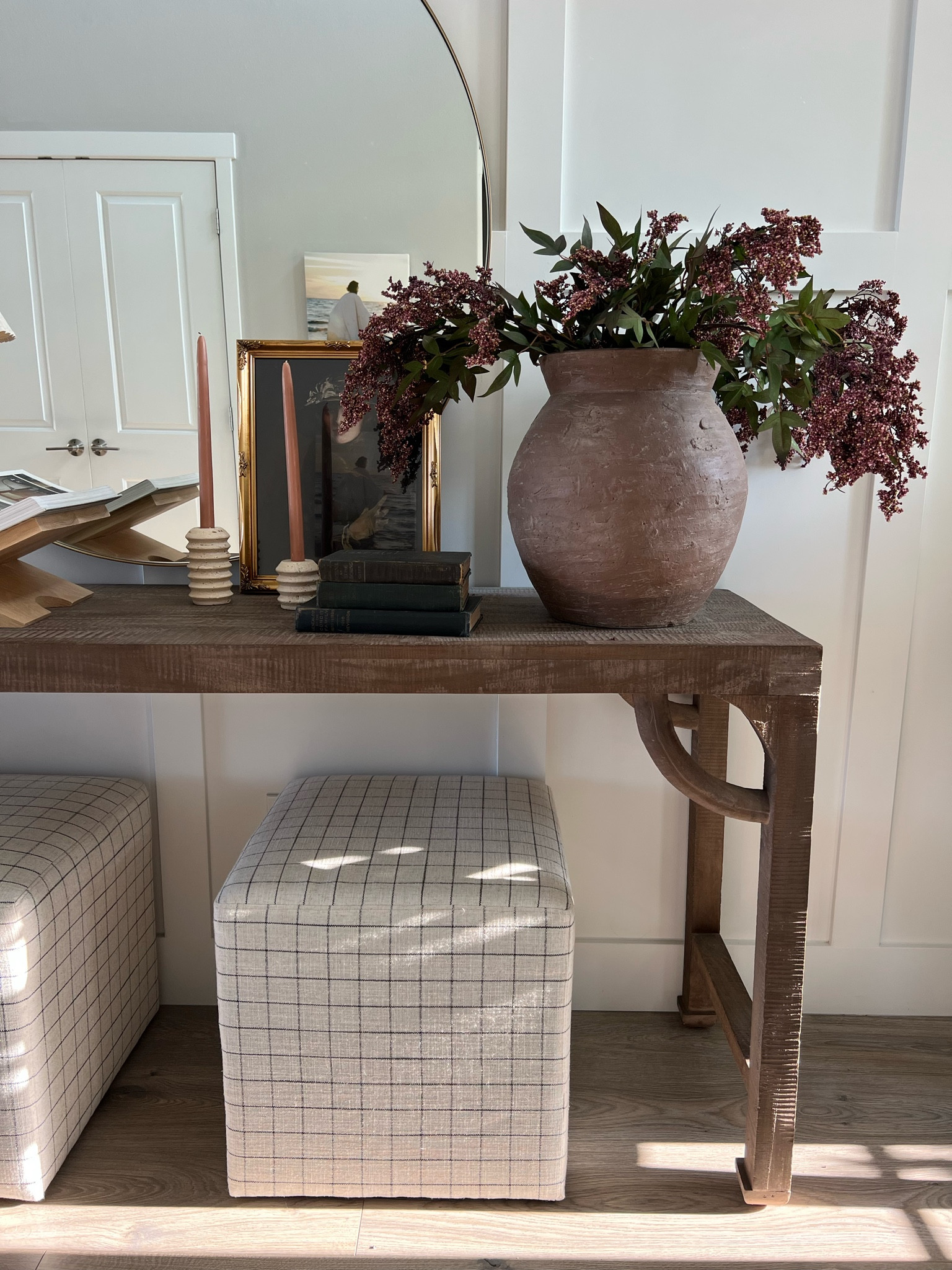 Starting to pull out some styling things for fall. First up, the entryway!

Fall faux stems, terracotta, pot, vase, mcgee and Co, console table, styling, taper holder

#LTKhome #LTKSeasonal #LTKFind