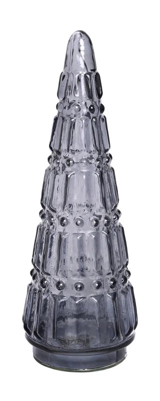 Glass Embossed Christmas Tree Decoration, Gray, 12", by Holiday Time | Walmart (US)