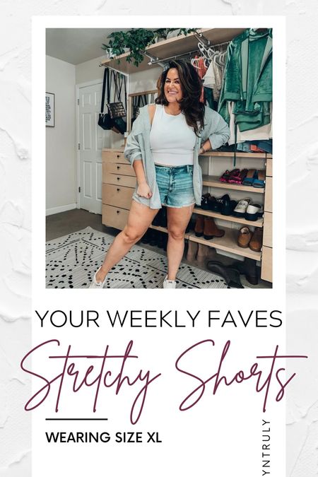 Aerie try on- vacation outfit - jean shorts- Cozy midsize outfit inspo - size 14 style - curvy girl loungewear Large in the tank top Large in the comfy waffle knit top Xl in the stretchy waist shorts love these so much!

#LTKcurves #LTKstyletip #LTKFind