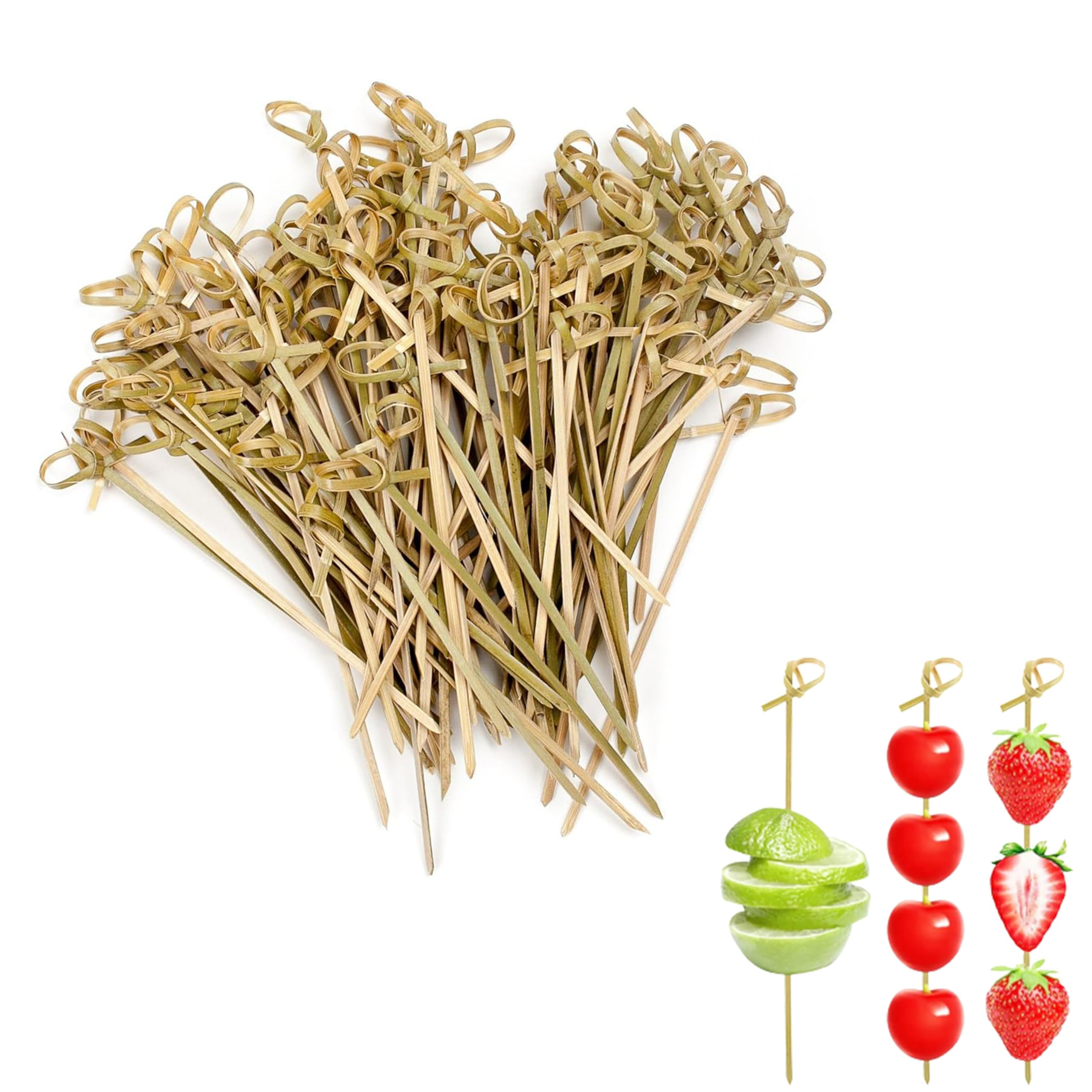 Perfect Stix Bamboo Pick 4 300ct Bamboo Knot Picks, Cocktail and Hors' D'Oeuvre, 4" (Pack of 300) | Amazon (US)