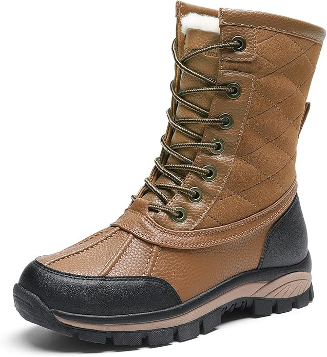 DREAM PAIRS Snow Boots for Women Waterproof Mid Calf Lace Up Duck Boots Warm Faux Fur FuzzyGo Bol... | Amazon (US)