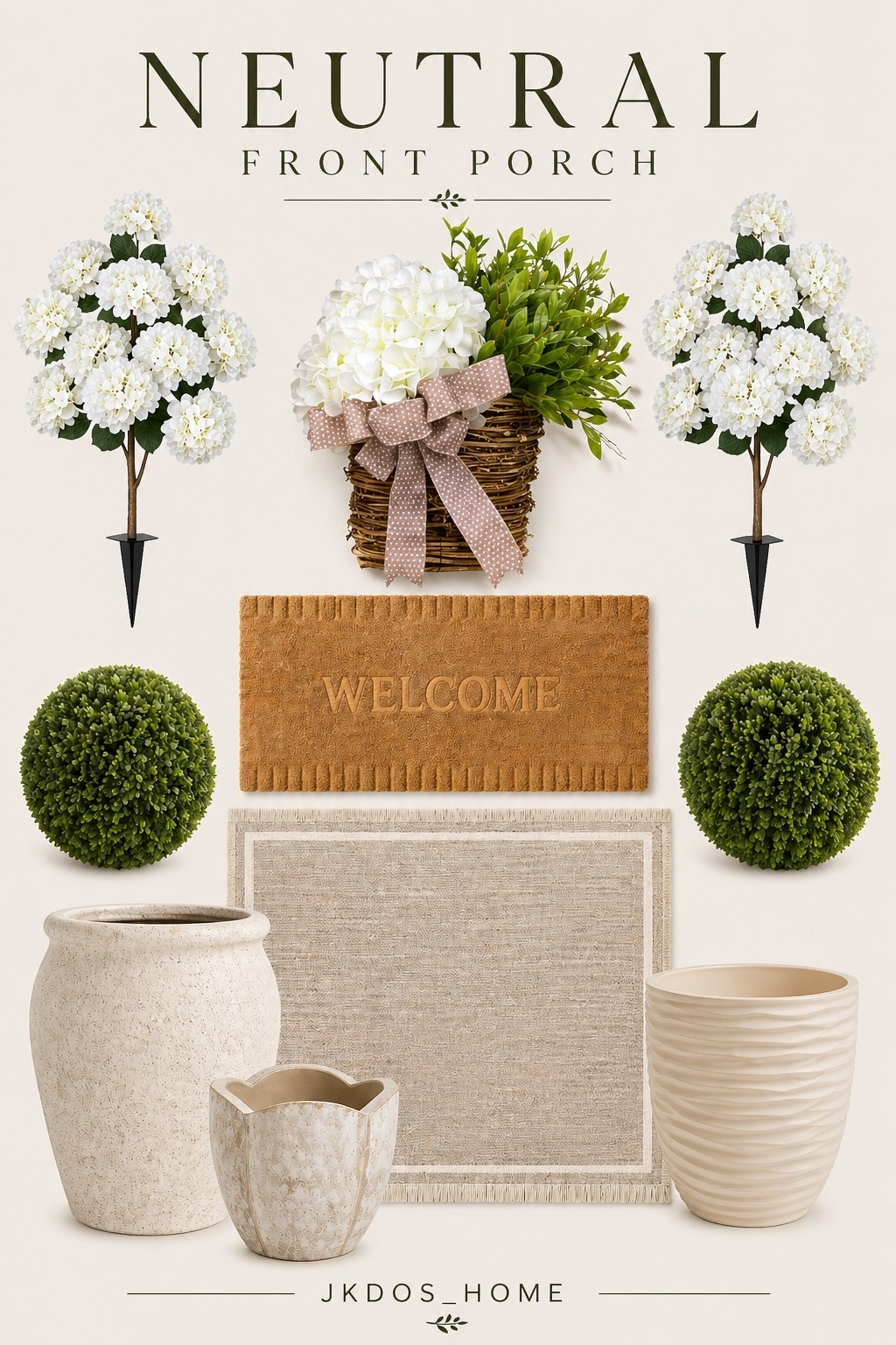 Easy Neutral Front Porch Refresh ✨

Refreshing my front porch with neutral decor staples planters, greenery, and layered textures. These are my go-to pieces for a simple, elevated look. 

#LTKSeasonal #LTKHome #LTKU