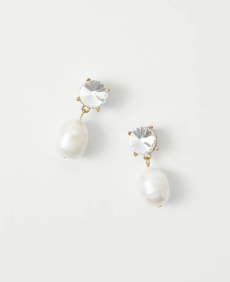 Pearlized Crystal Drop Earrings | Ann Taylor (US)