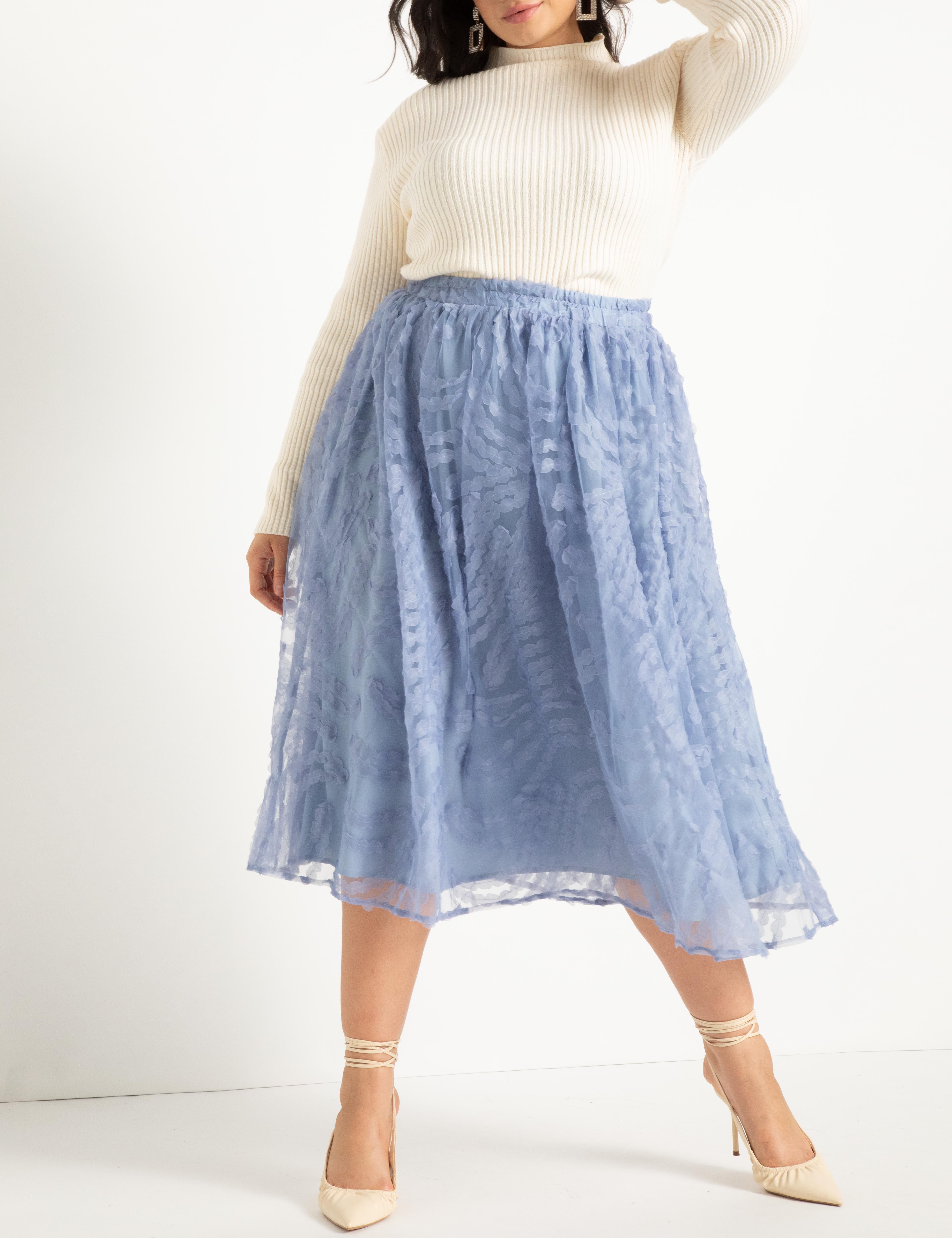 ELOQUII Women's Plus Size Textured Full Skirt | Walmart (US)