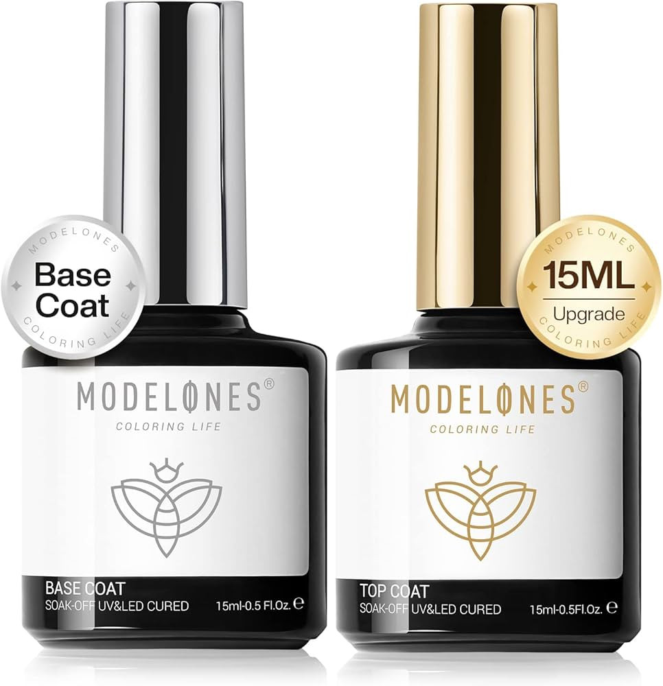 Modelones 15ML Gel Base and Top Coat for Gel Nail Polish, Top Coat Gel Polish Set, Soak Off U V G... | Amazon (CA)