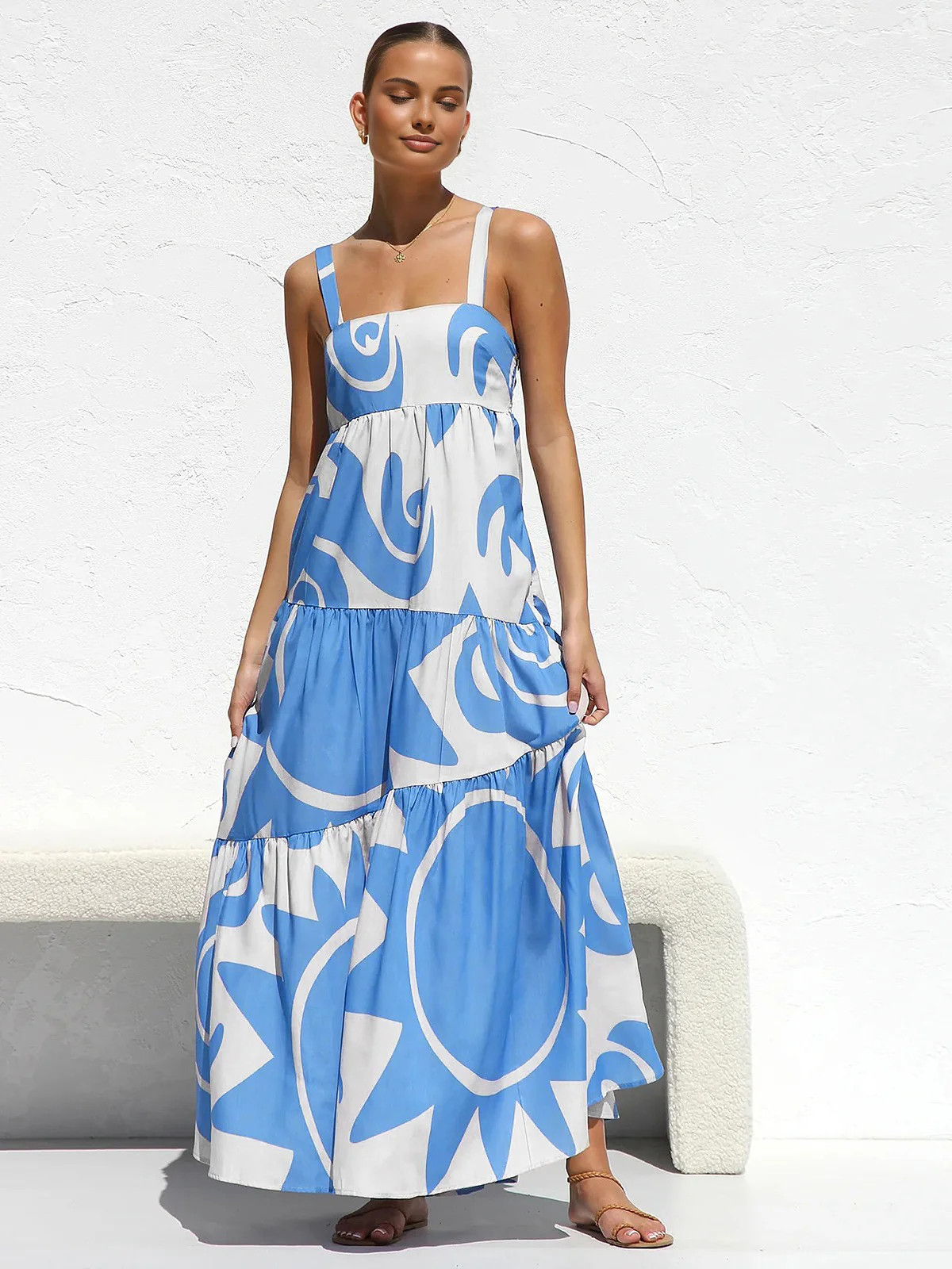 Sun Print Cami Long Dress | Commense