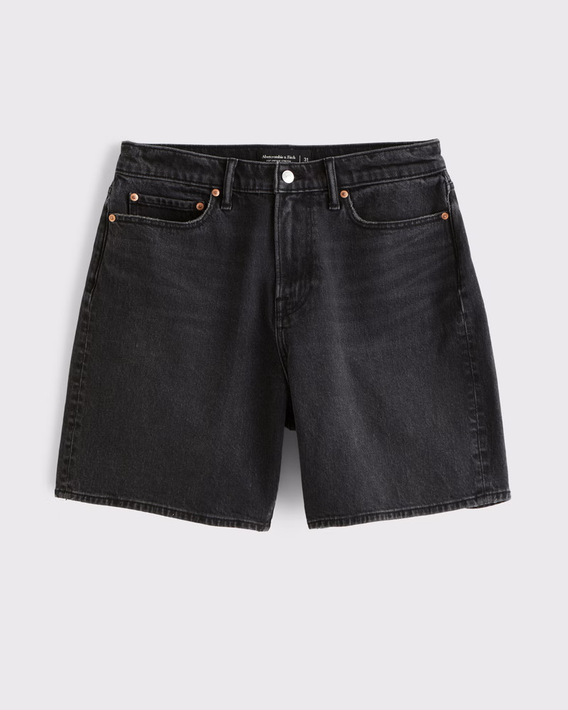 Abercrombie & Fitch Men's Athletic Loose Denim Short in Black Wash - Size 36 | Abercrombie & Fitch (US)