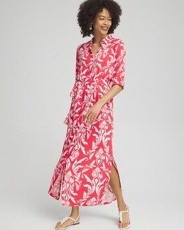 Silk Blend Roll Tab Shirt Dress, Chico’s Maxi Dress, July 4th Dress, Maxi Dresses, Summer Fashion,  | Chico's