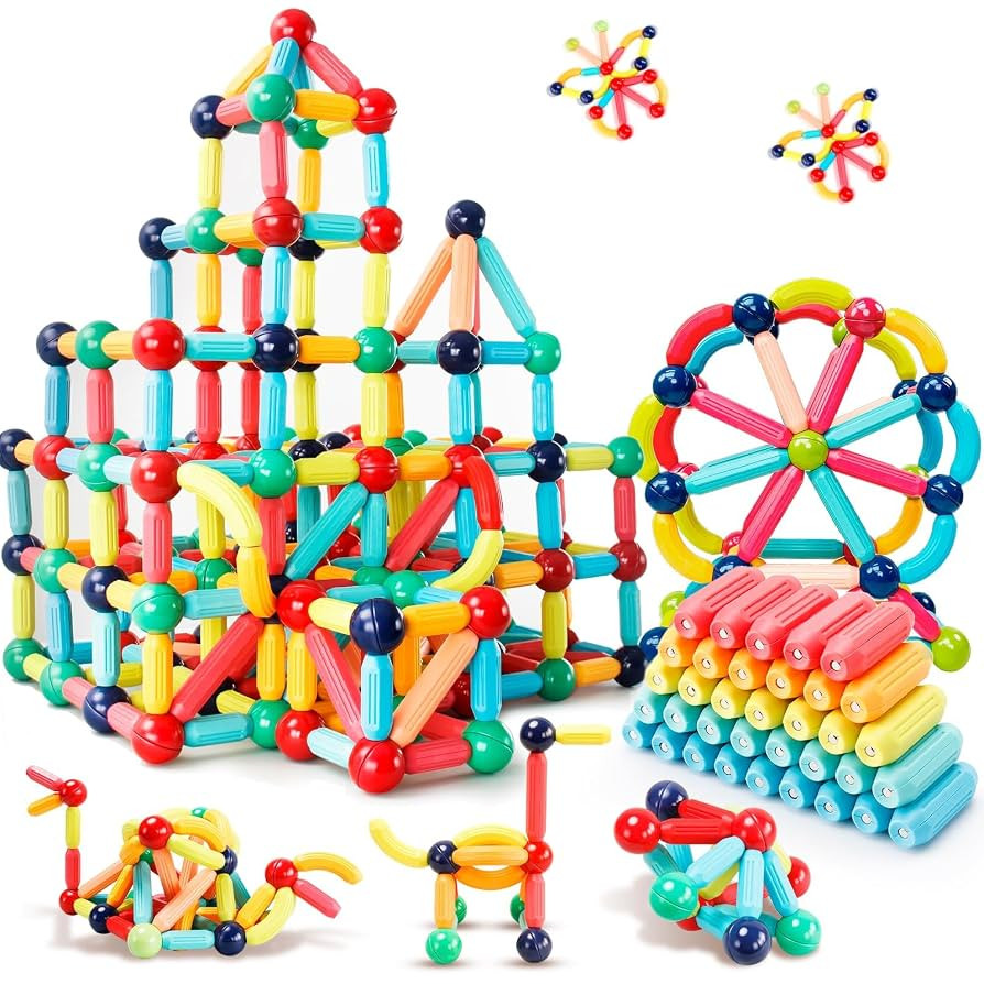Magnetic Building Blocks STEM Educational Toy for Kids Montessori Learning Sticks and Balls Presc... | Amazon (US)