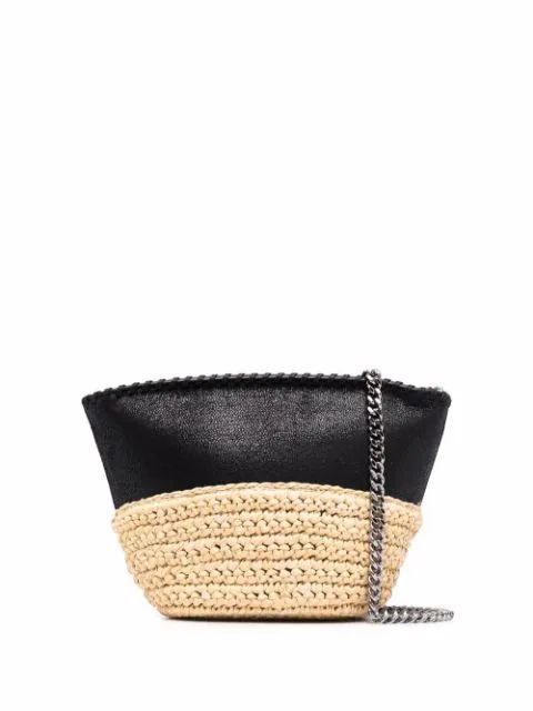 raffia detailing chain-link crossbody bag | Farfetch (US)