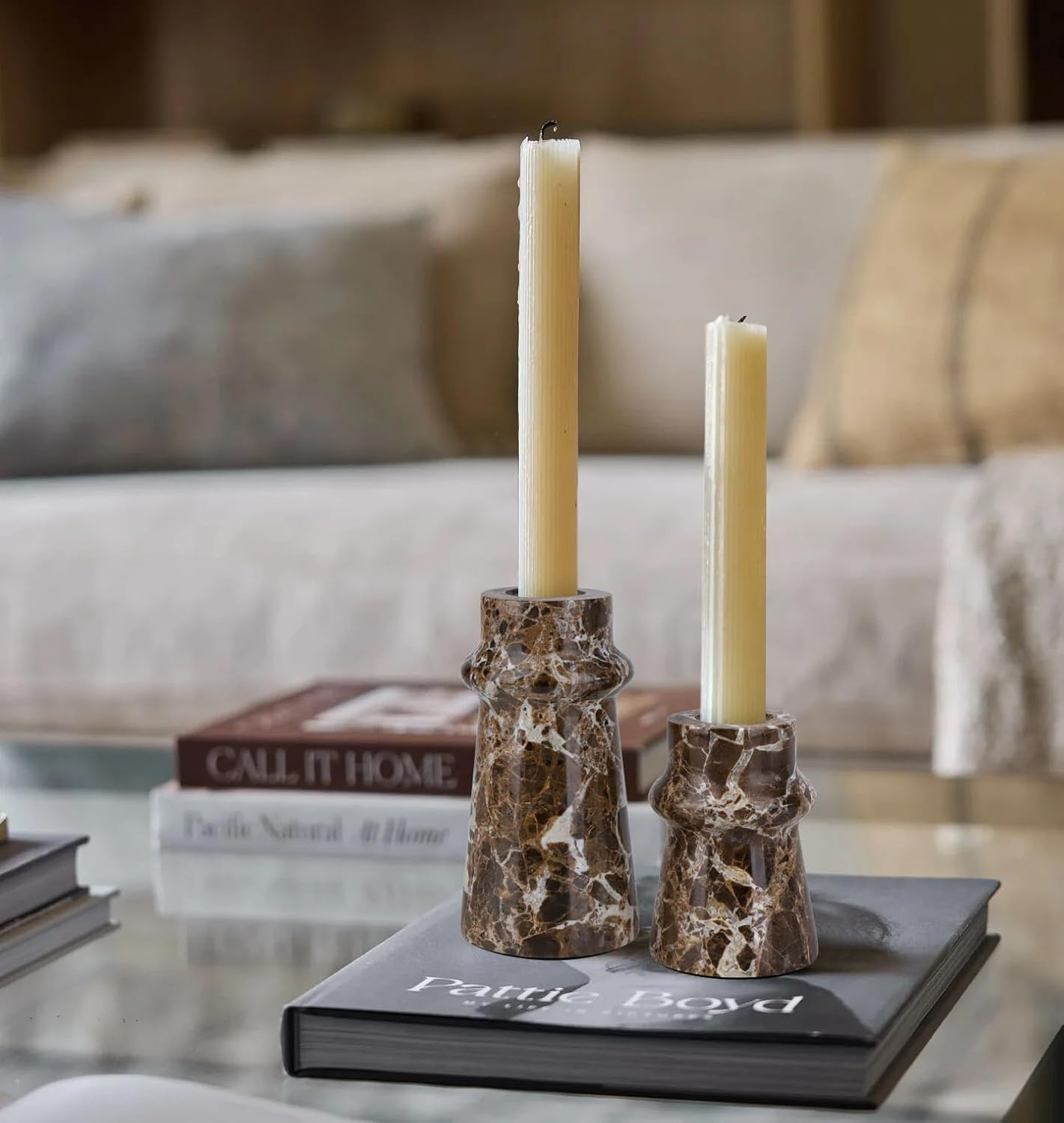 Vixdonos Marble Candle Holder Set of 2 Taper Candle Candlestick Mantle Candle Stand for Home Deco... | Amazon (CA)