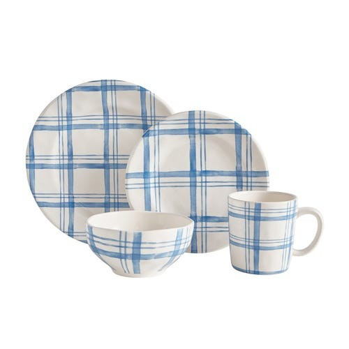 Blue Plaid Ceramic Dinner Plate | Pier 1 Imports