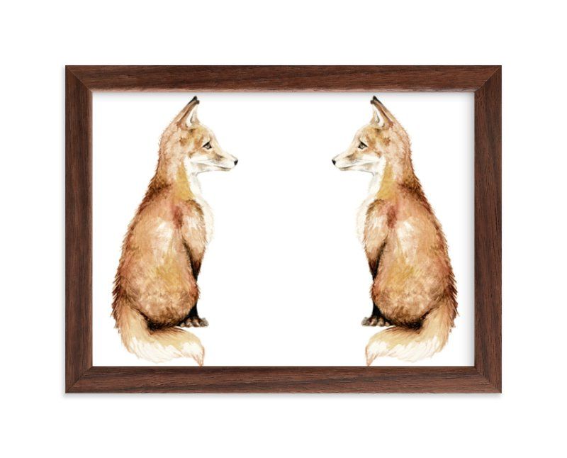 "Fancy foxes" - Painting Art Print by Lauren Rogoff. | Minted