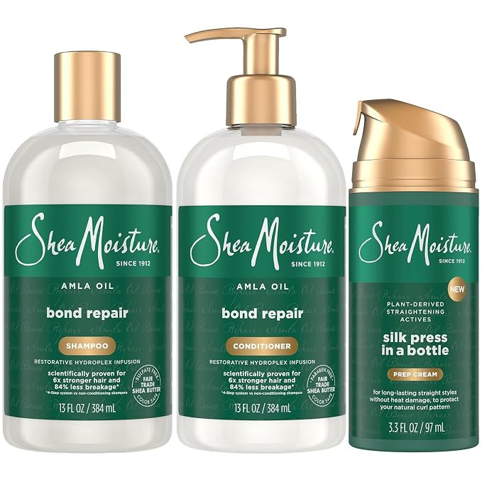 SheaMoisture Bond Repair Shampoo & Conditioner Set with Hair Strengthening Amla Oil + Prep Cream,... | Amazon (US)