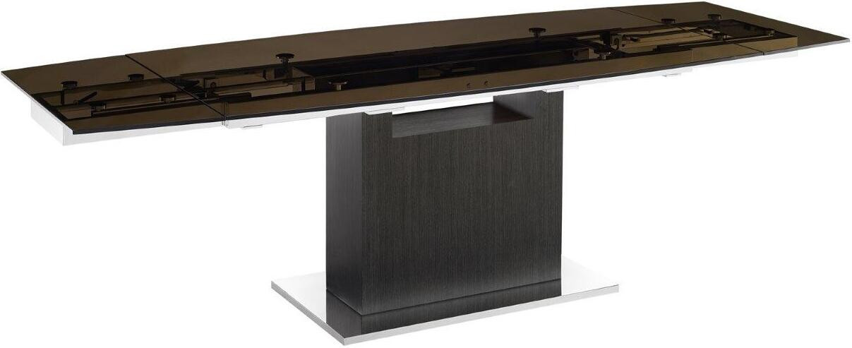 Olivia Manual Dining Table With Gray Oak Base and Smoked Top | 1stopbedrooms