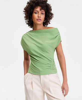 Women's Short Sleeve Asymmetric Blouse, Macy's Exclusive | Macy's