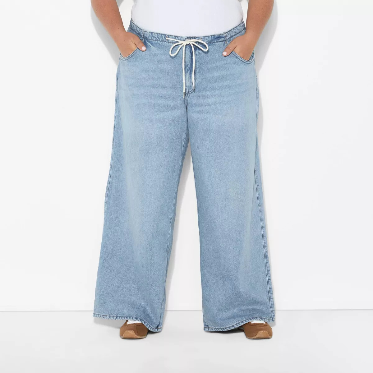 Women's Low-Rise Wide Leg Loose Jeans - Wild Fable™ Black Denim XL | Target